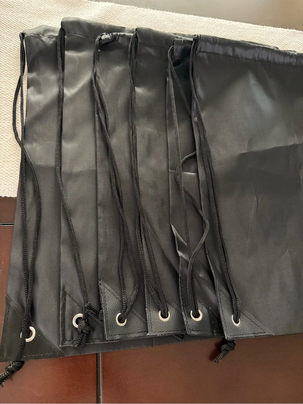 Black Drawstring Sack Multi-use Backpack - Unbranded- Bundle of 6